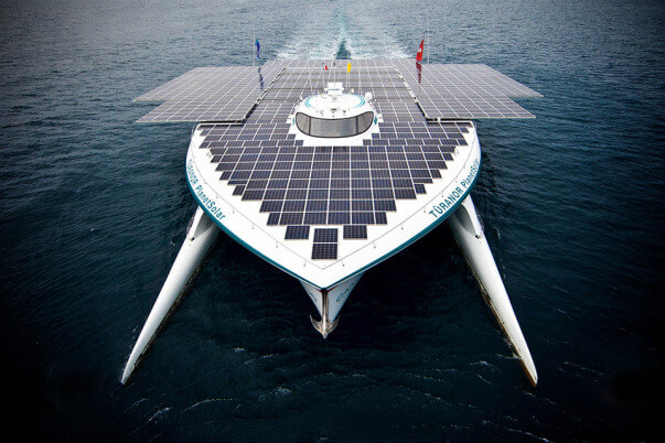 MS Turanor Planet Solar the biggest solar Catamaran in the world sailing