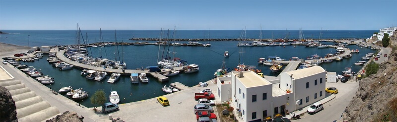 Vlychada, the public marina of Santorini