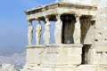 The Caryatides statues at the Acropolis of Athens in Greece
