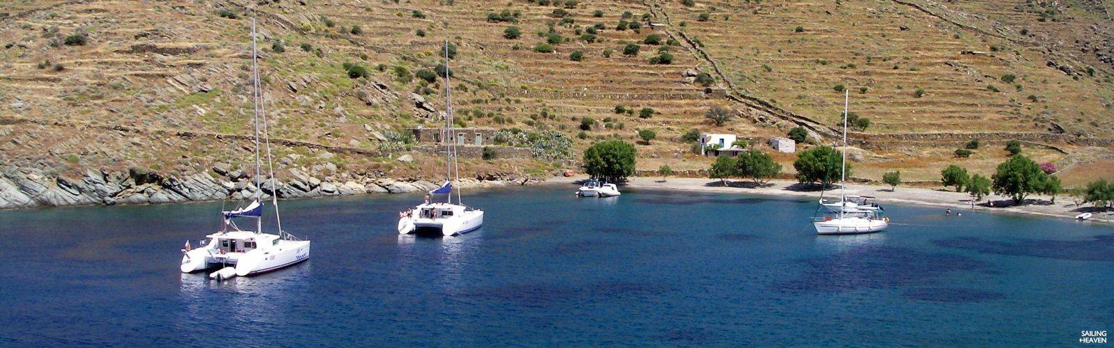 Greek island sailing holidays aboard a catamaran or a sailboat.